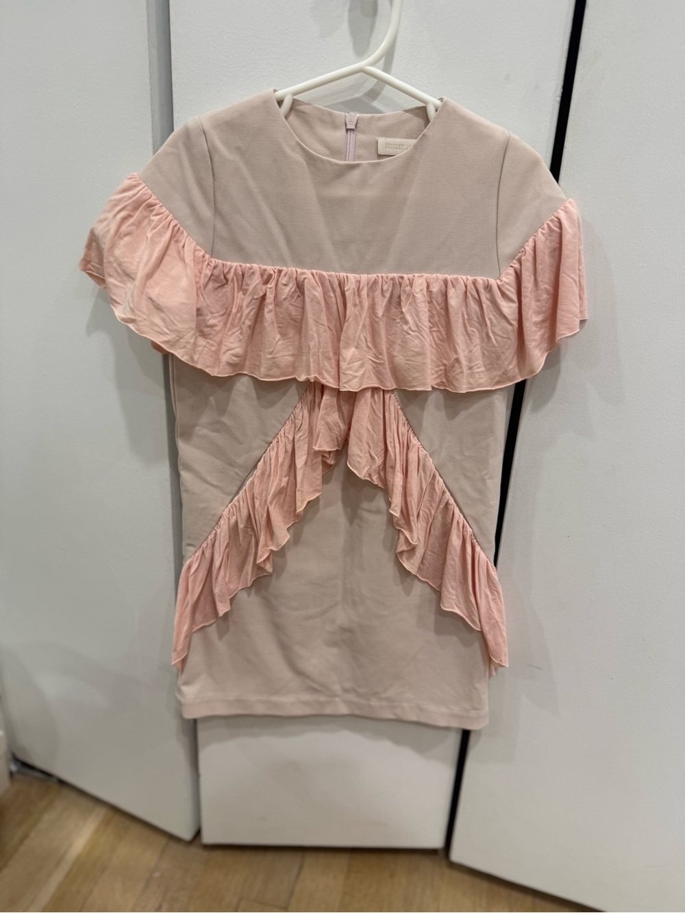 Girls Pink Ruffle Detail Dress